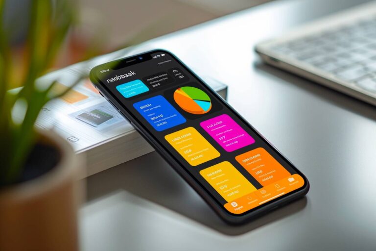 neobanque : interface mobile d'une application bancaire numérique