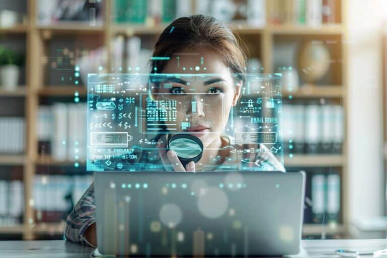 chèque de banque : personne vérifiant un chèque de banque en ligne sur un ordinateur
