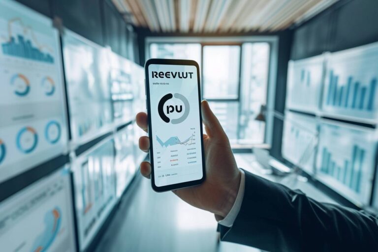 Revolut : logo de Revolut sur fond coloré