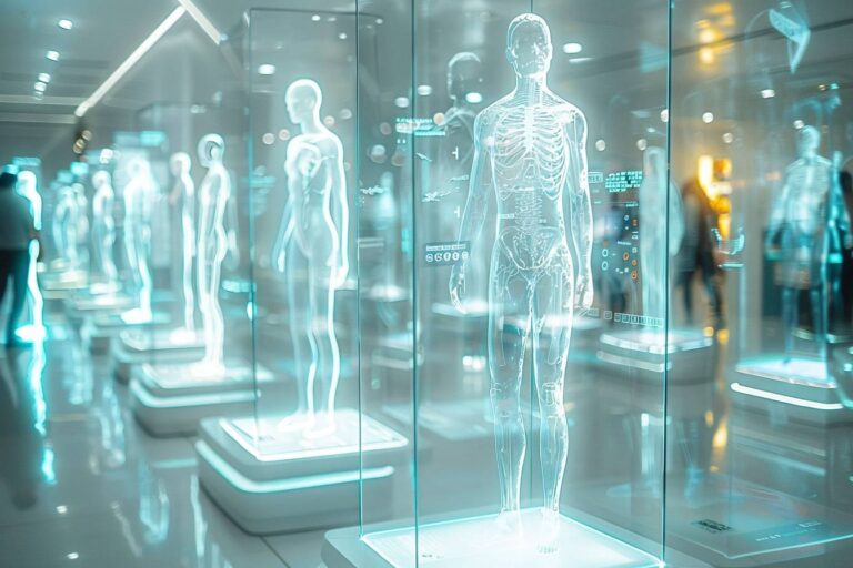 hologramme : représentation d'un hologramme interactif lors d'une démonstration