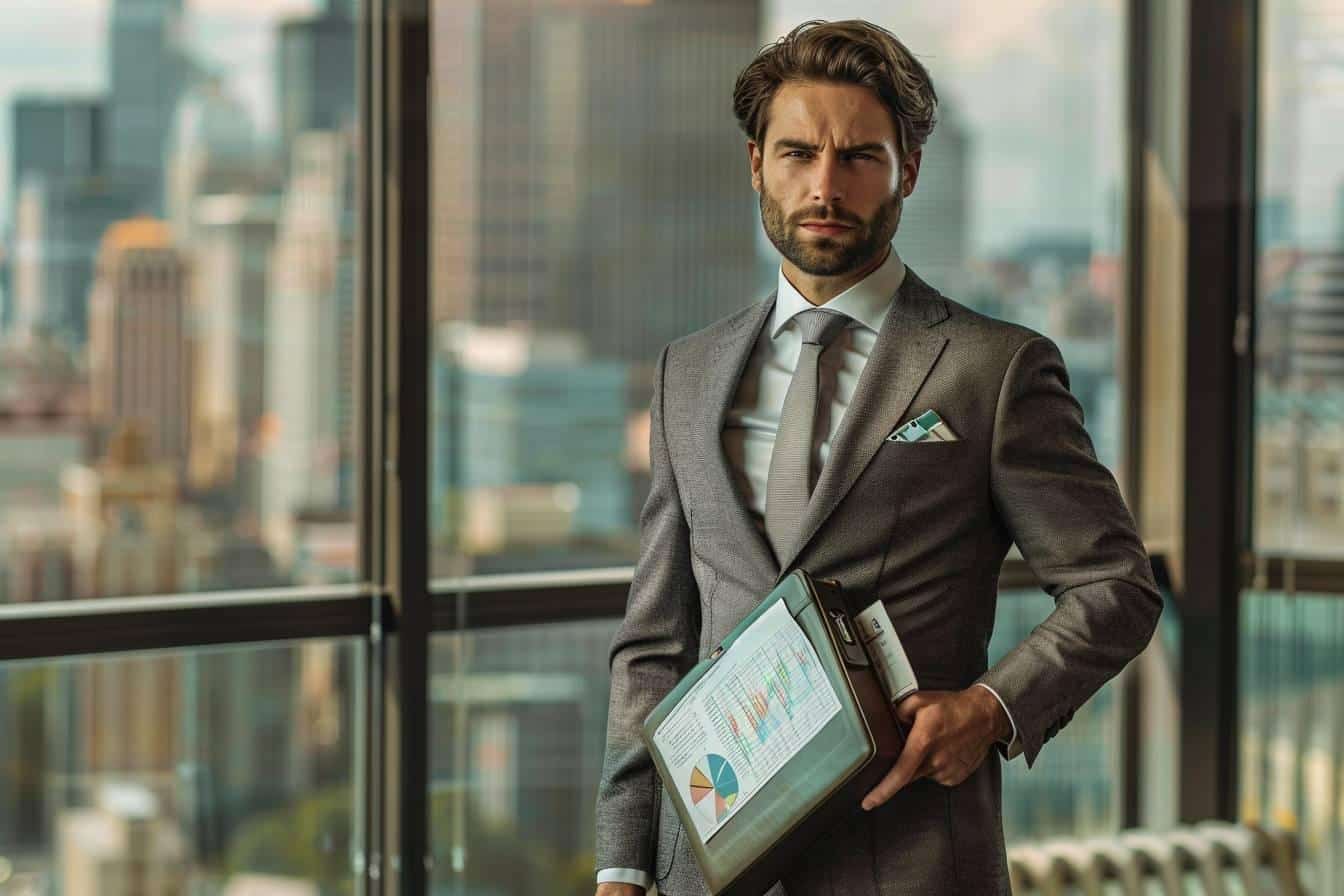 gestionnaire de patrimoine : professionnel analysant des données financières sur ordinateur