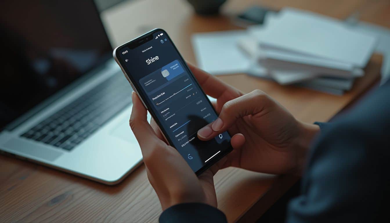 néobanque Shine : interface mobile de gestion bancaire pour professionnels