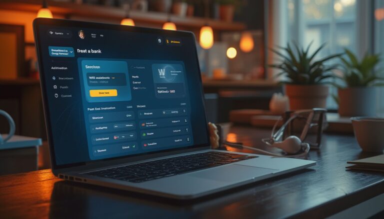 banques en ligne SAS : interface utilisateur d'une banque en ligne affichée sur un ordinateur