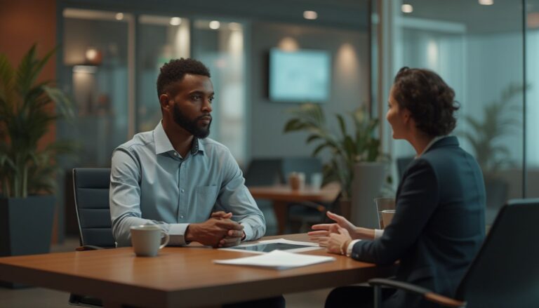 conseiller bancaire : échange entre un client et un conseiller bancaire