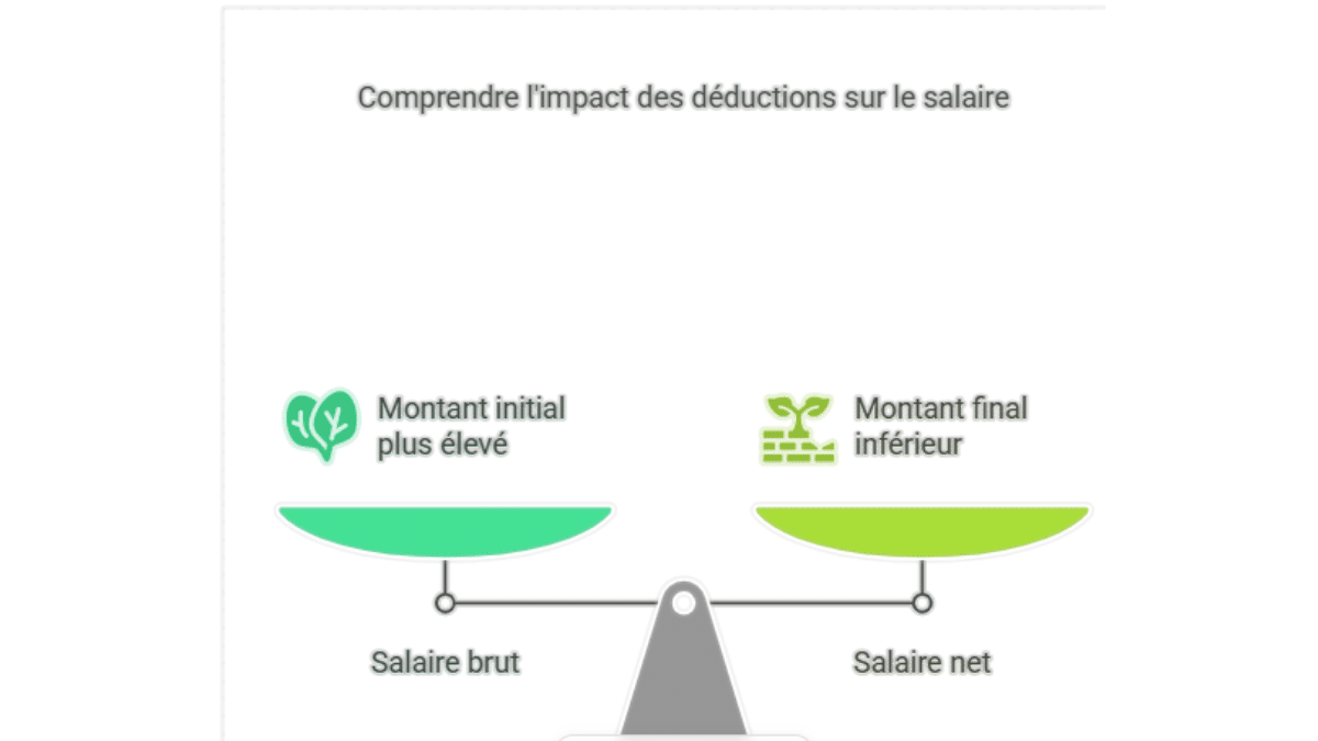 salaire net : représentation graphique du calcul du salaire net à partir du salaire brut