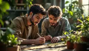 CAP horticulture : jeunes en formation en horticulture avec plantes