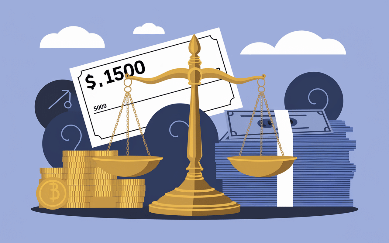 Balance chèque et billets 1500 euros vérification banque