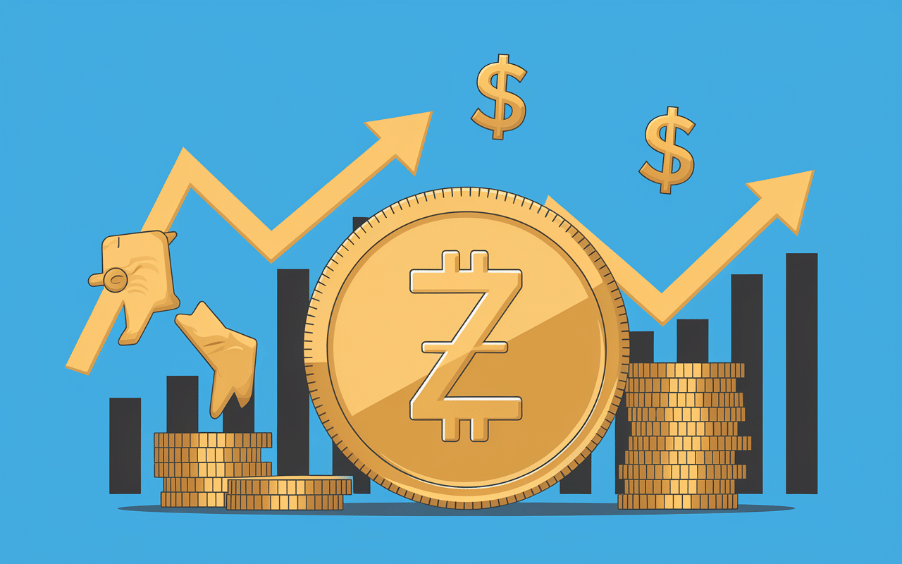 Piece digitale token adazoo z00 avec graphiques financiers