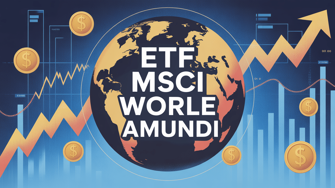 globe terrestre stylisé avec graphiques boursiers amundi msci world