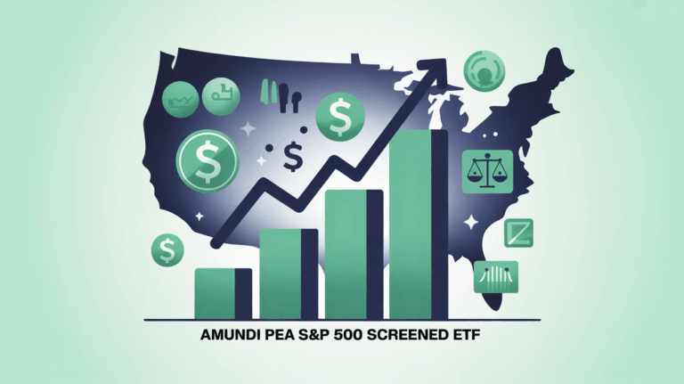 graphique amundi pea s avec symbole dollar et icones esg