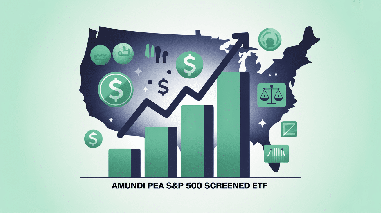 graphique amundi pea s avec symbole dollar et icones esg
