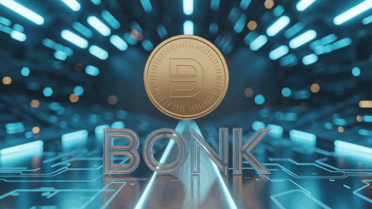 Bonk (BONK) : logo stylisé du token mème Bonk sur fond numérique