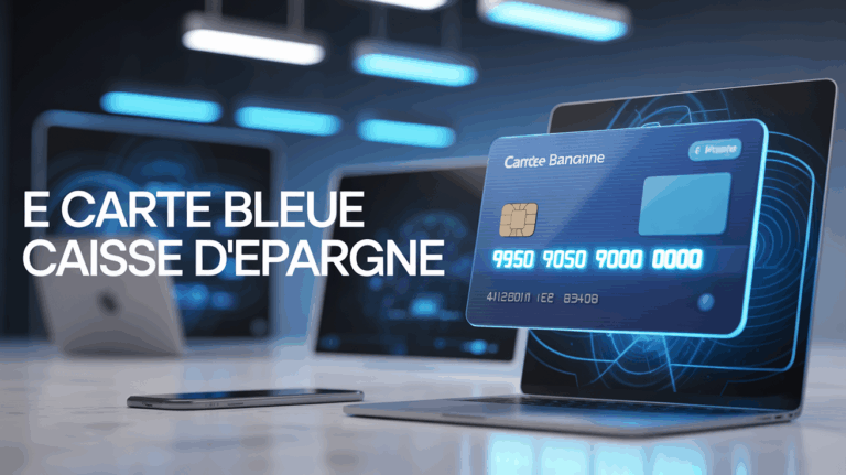 e carte bleue : illustration d'une carte bancaire virtuelle sécurisée pour achats en ligne