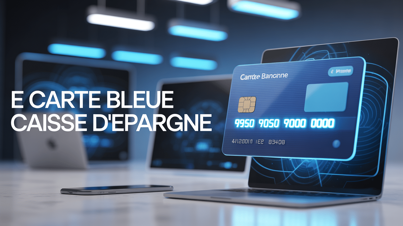 e carte bleue : illustration d'une carte bancaire virtuelle sécurisée pour achats en ligne