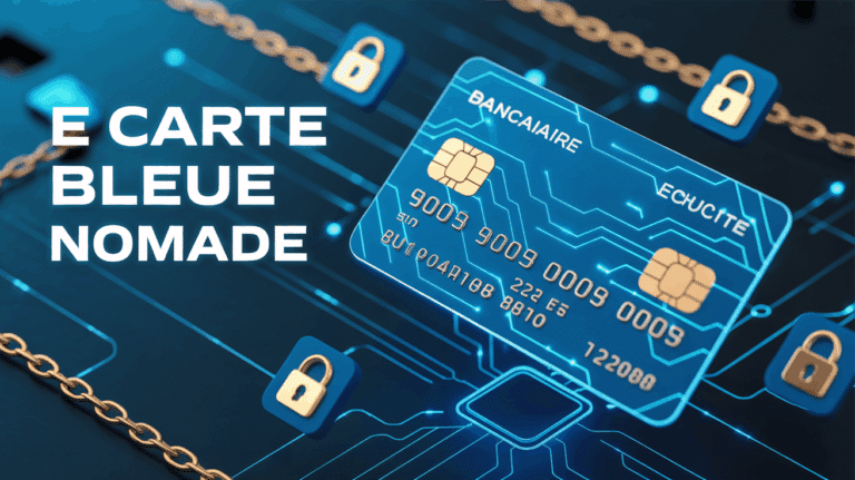 Illustration e carte bleue nomade avec carte virtuelle sécurisée