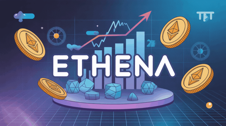 Ethena : représentation graphique du protocole stablecoin décentralisé Ethena avec son token de gouvernance ENA
