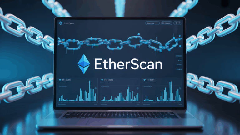 Interface Etherscan affichant données blockchain Ethereum