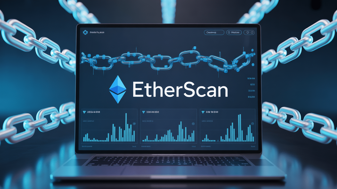 Interface Etherscan affichant données blockchain Ethereum
