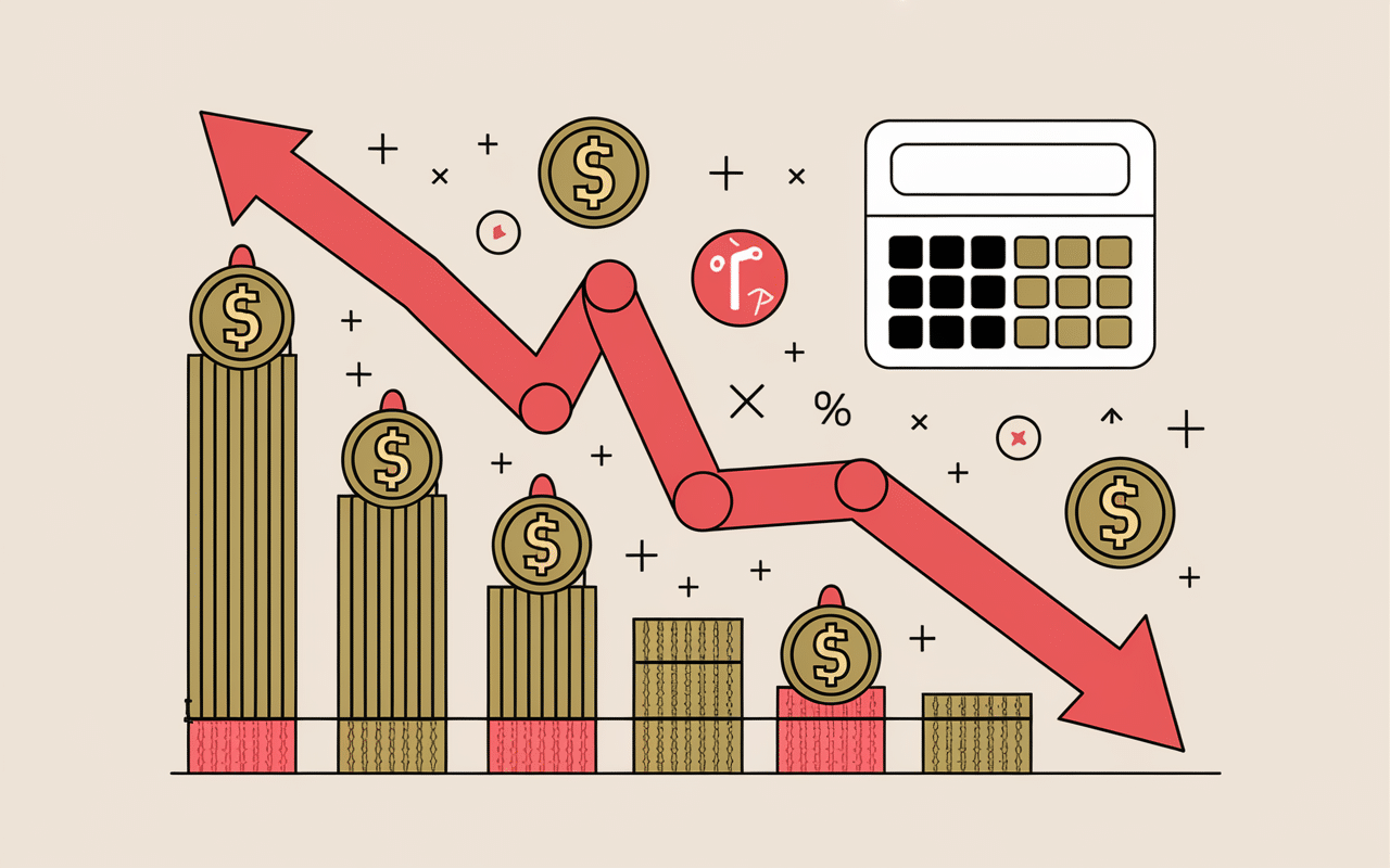graphique financier baisse du cours ye crypto