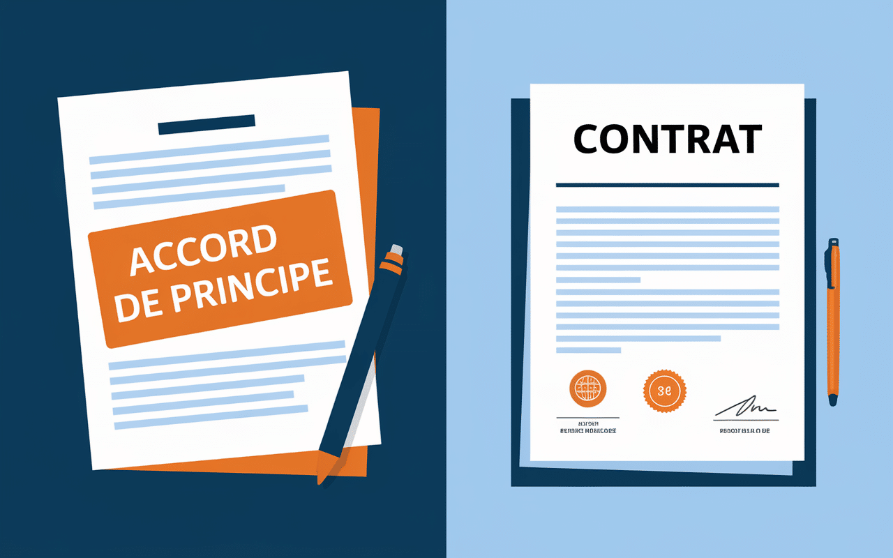 Comparaison accord de principe et offre de prêt signée banque