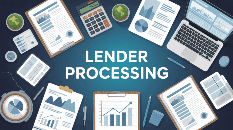 lender processing : représentation du processus de traitement d'une demande de prêt