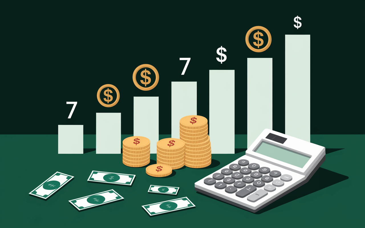 graphique financier barres progression 7 millions usd pieces or