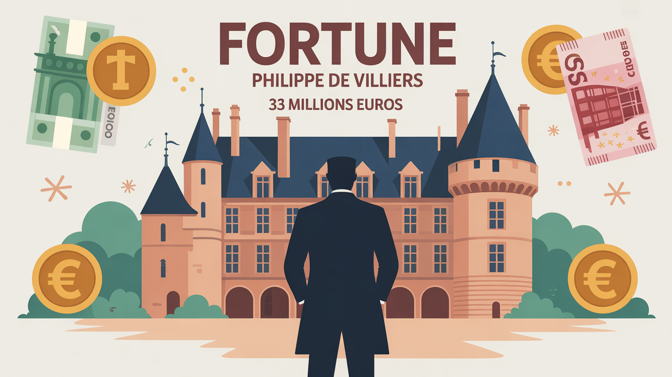 silhouette homme d affaires philippe de villiers fortune devant château historique