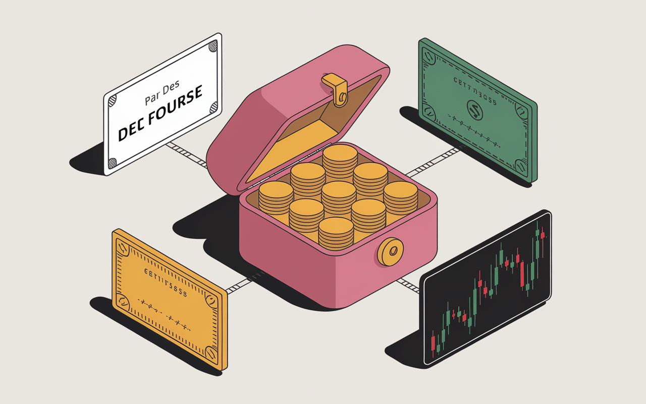 schéma lingots or parts fonds ETF or