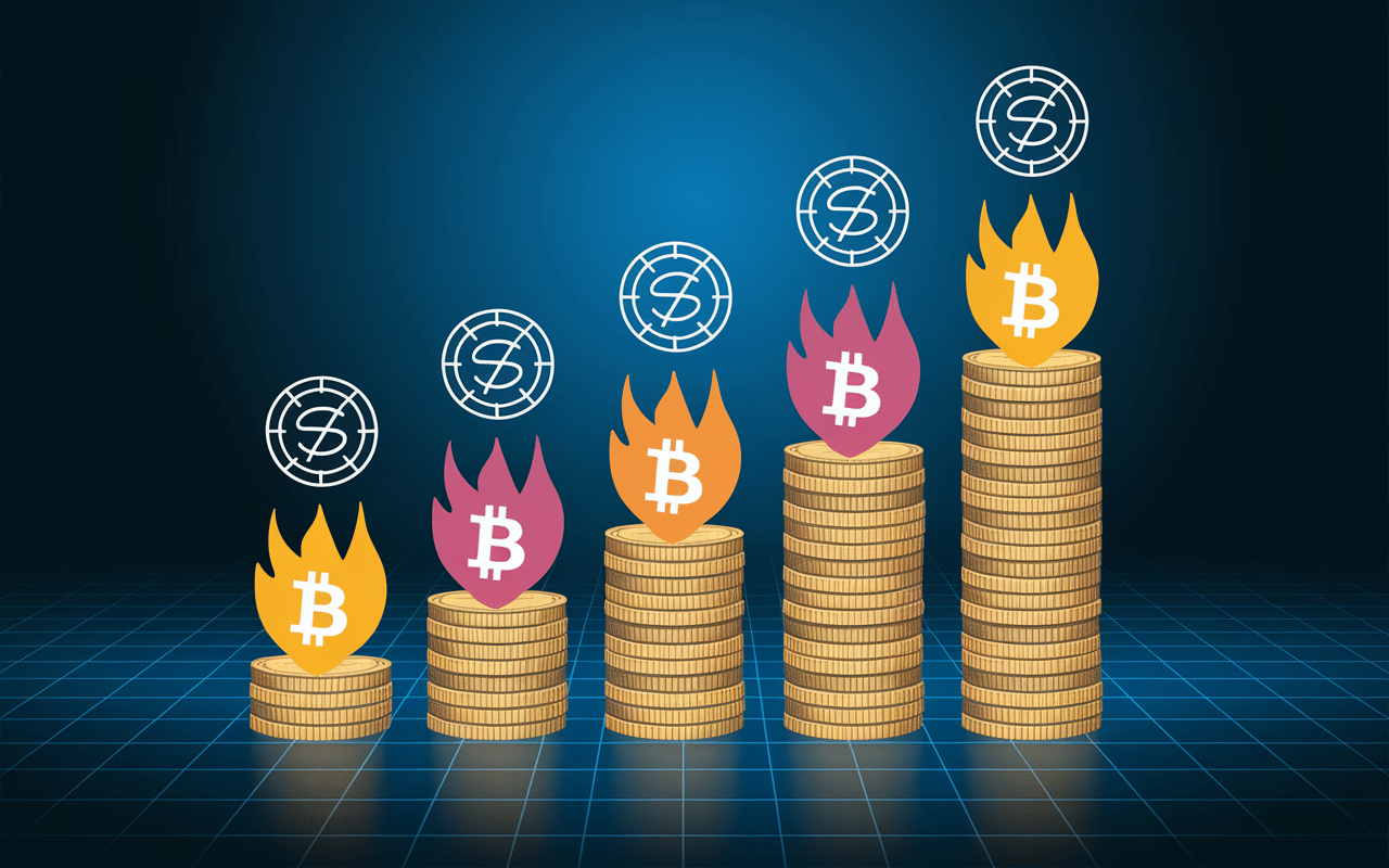 Infographie piles de pièces dorées et graphiques tokenomics tosa token