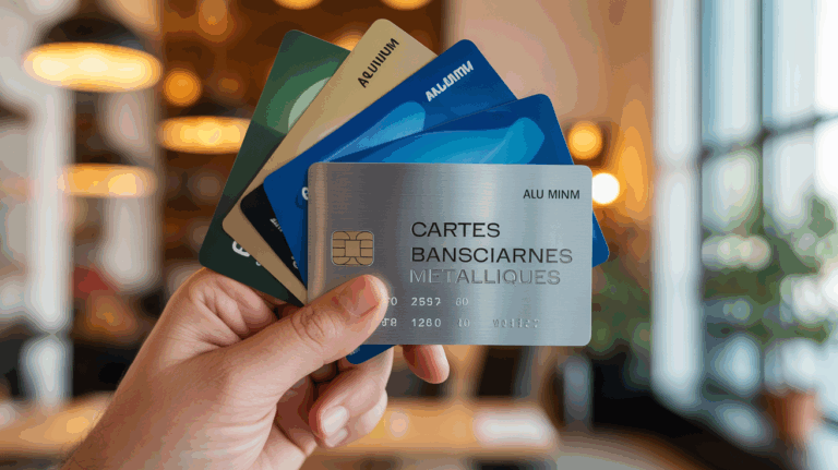 cartes bancaires metalliques main design
