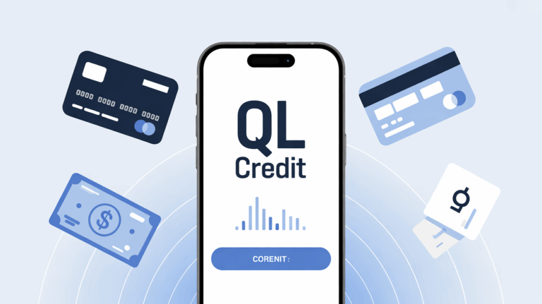 Interface d'application QL Credit sur smartphone
