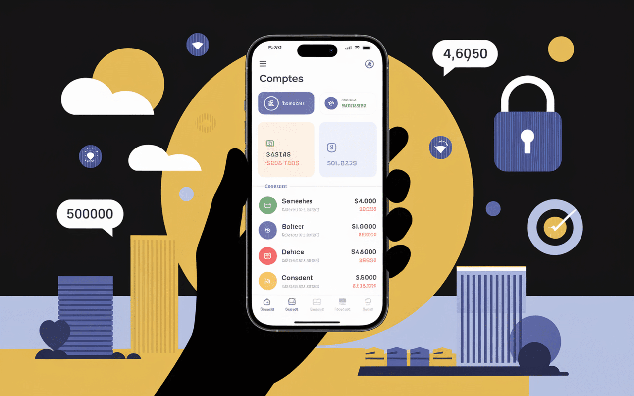 Interface claire application Banque Populaire Pro comptes virements