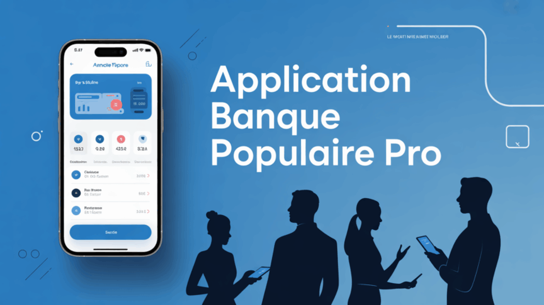 Visuel moderne smartphone application Banque Populaire Pro sécurité