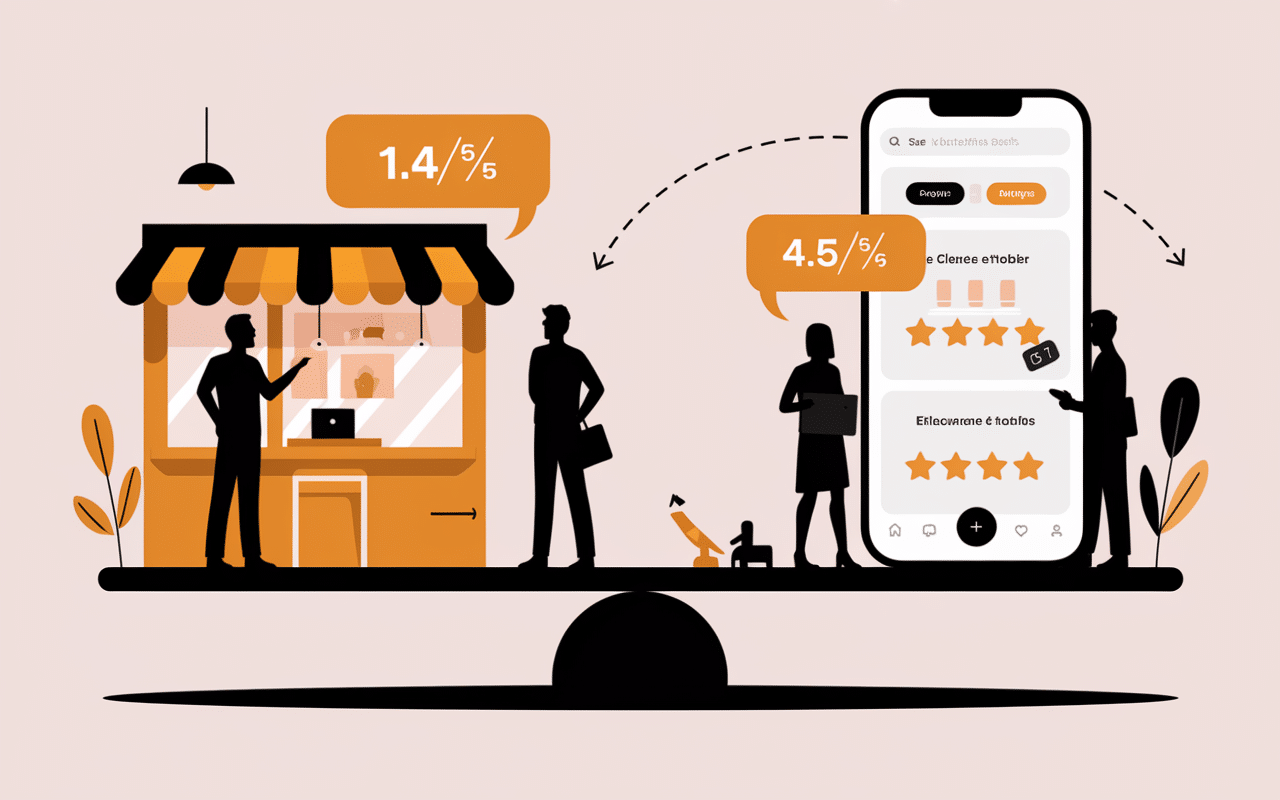 Balance agence Banque Postale et mobile notes clients