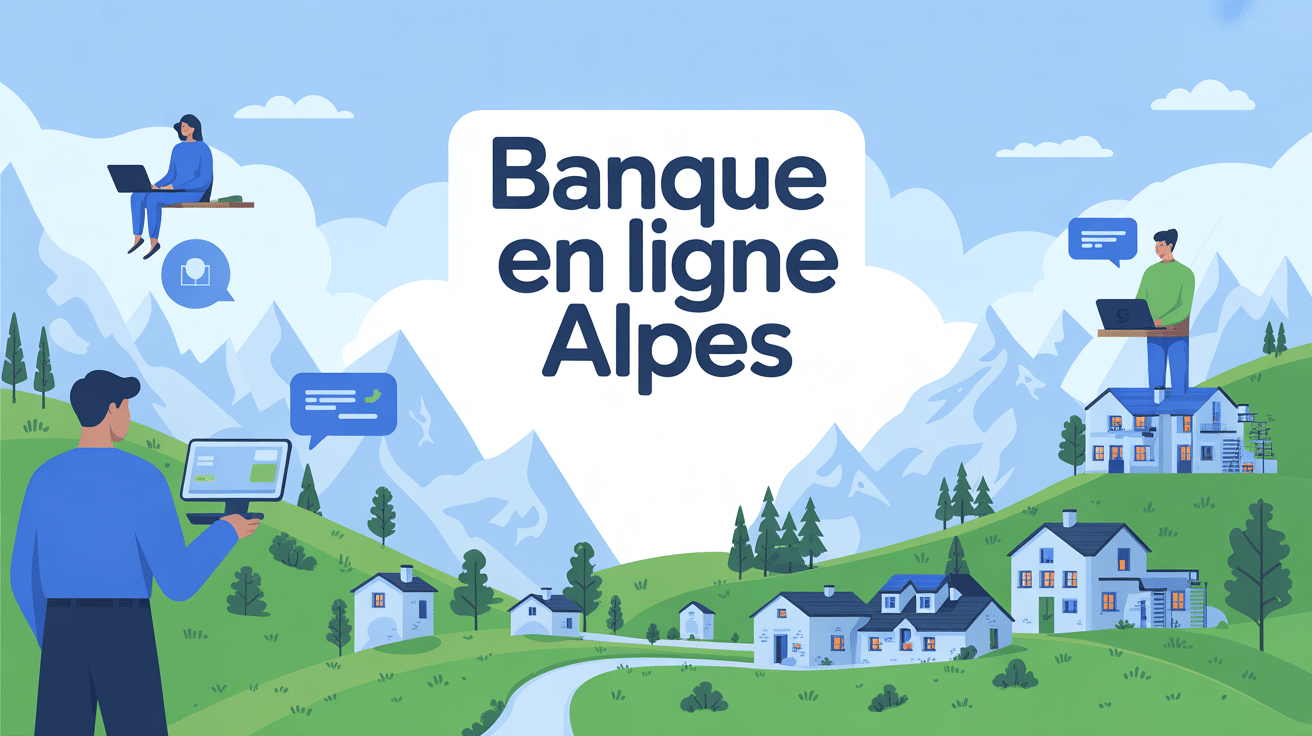 Agence Banque en ligne Alpes paysage alpin digital