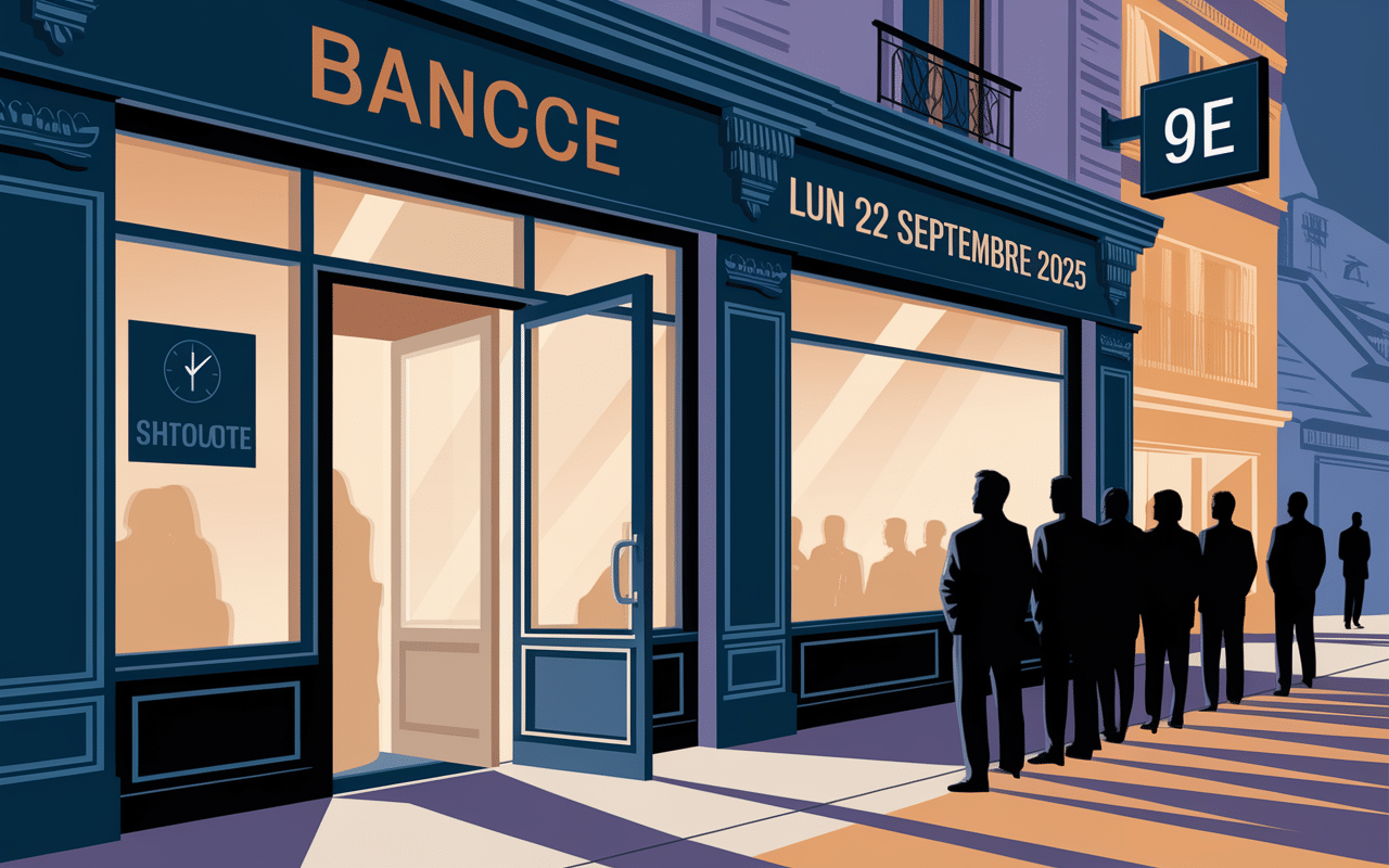 Banques ouvertes horaires agence 22 septembre 2025