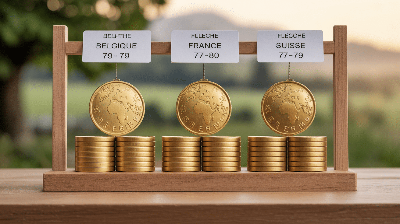 tableau comparatif prix or belgique france suisse