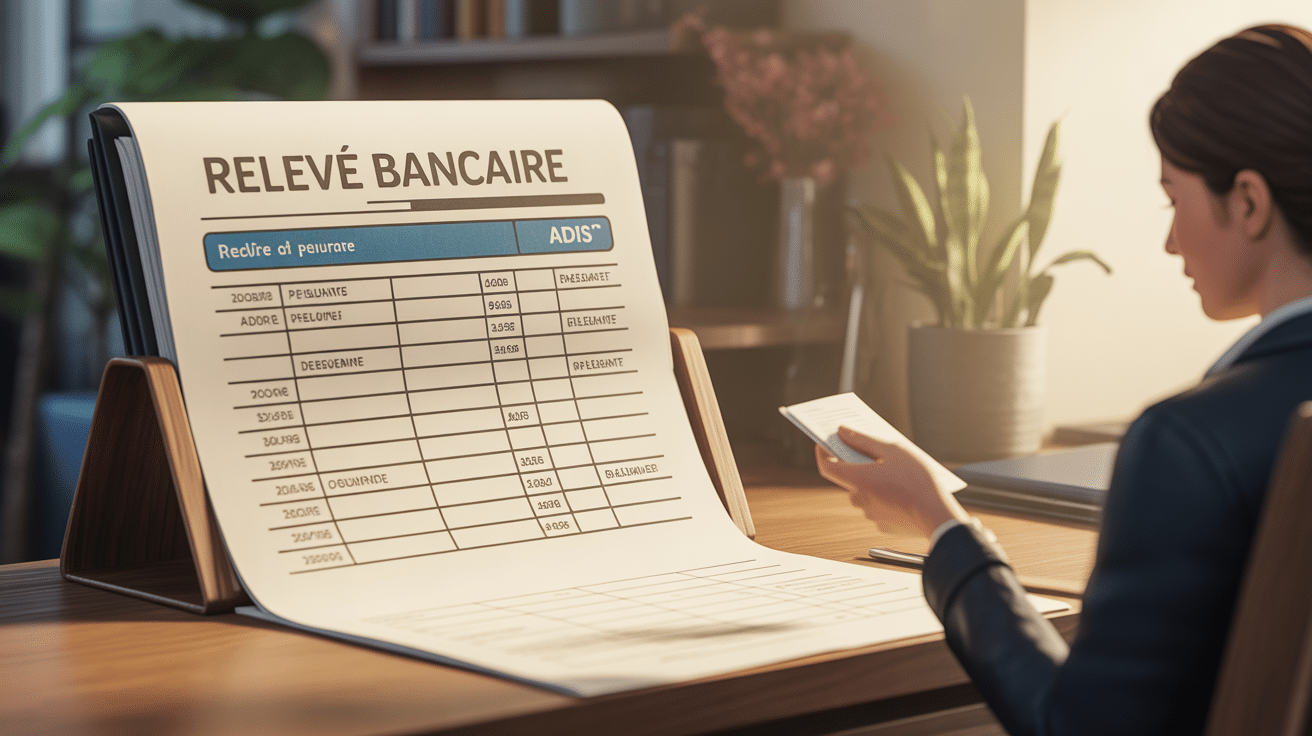 Extrait relevé bancaire avec ADIS assurance