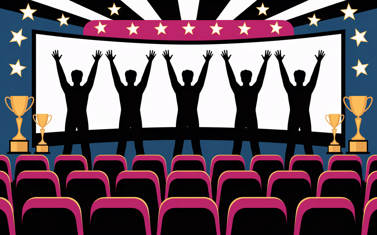 Tableau cinéphile grands acteurs francais des années 80 silhouettes