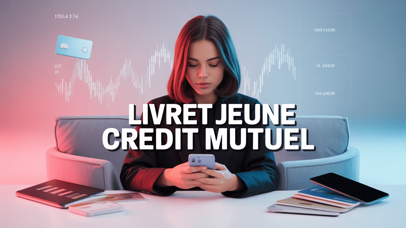 Illustration Livret Jeune Credit Mutuel devant tirelire