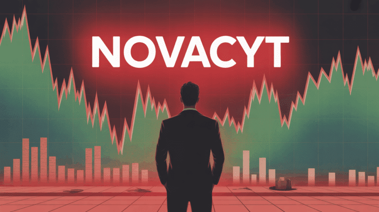 Investisseur devant courbes rouges vertes analyse Novacyt