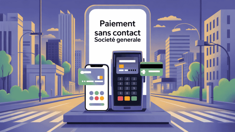 paiement sans contact societe generale carte et smartphone devant terminal