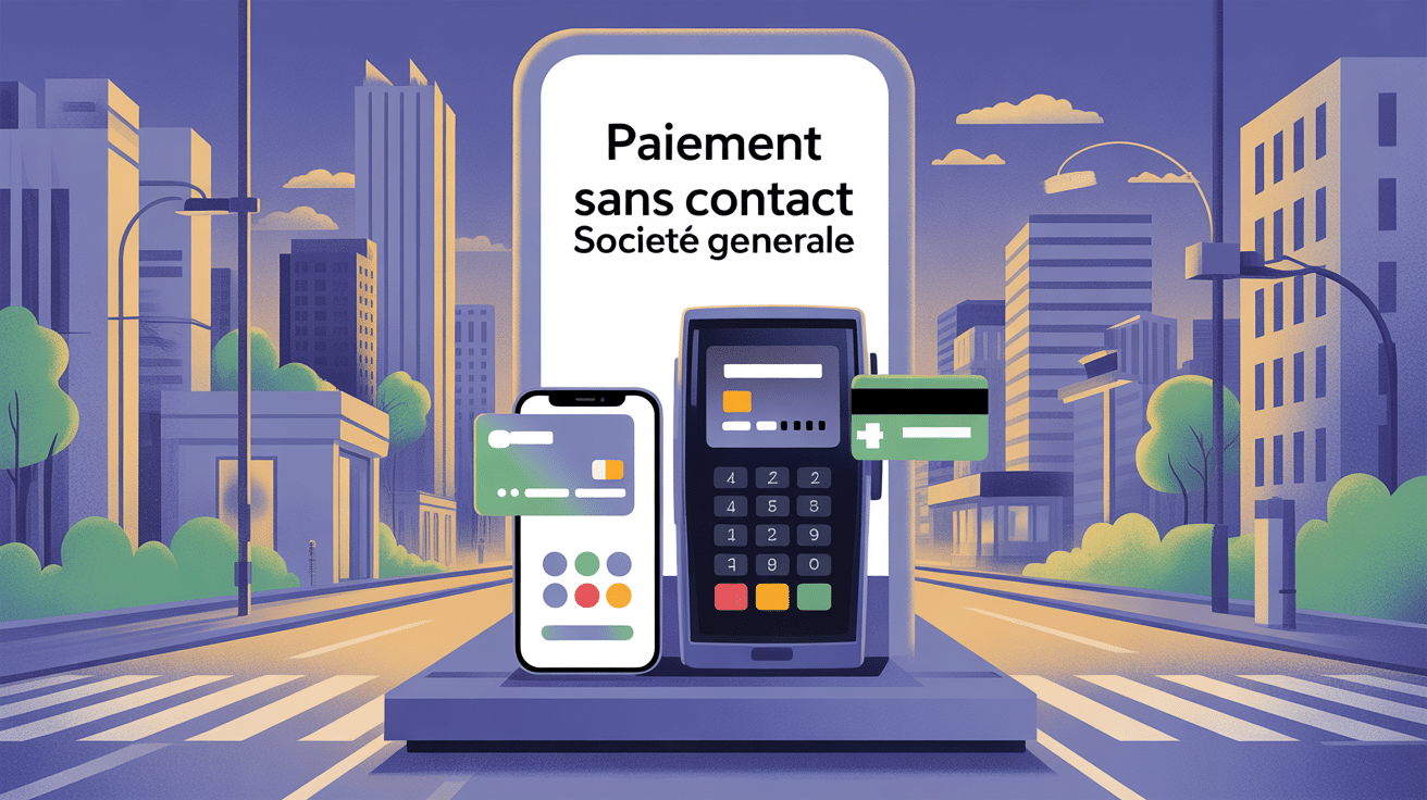 paiement sans contact societe generale carte et smartphone devant terminal