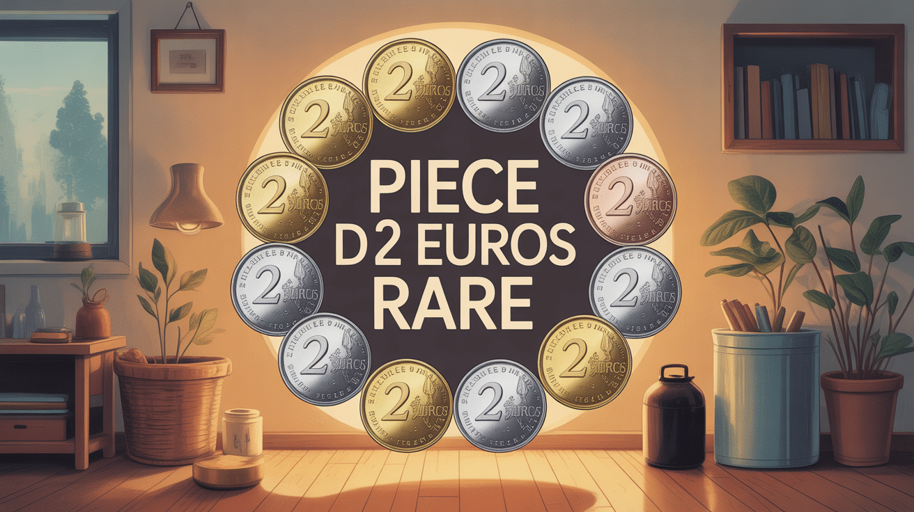 illustration pieces 2 euros rares cercle or argent