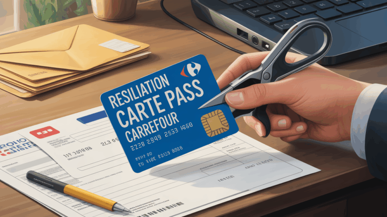 Main coupant carte Pass Carrefour illustration résiliation