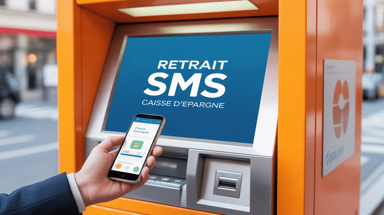 Retrait SMS Caisse d'Epargne via smartphone distributeur