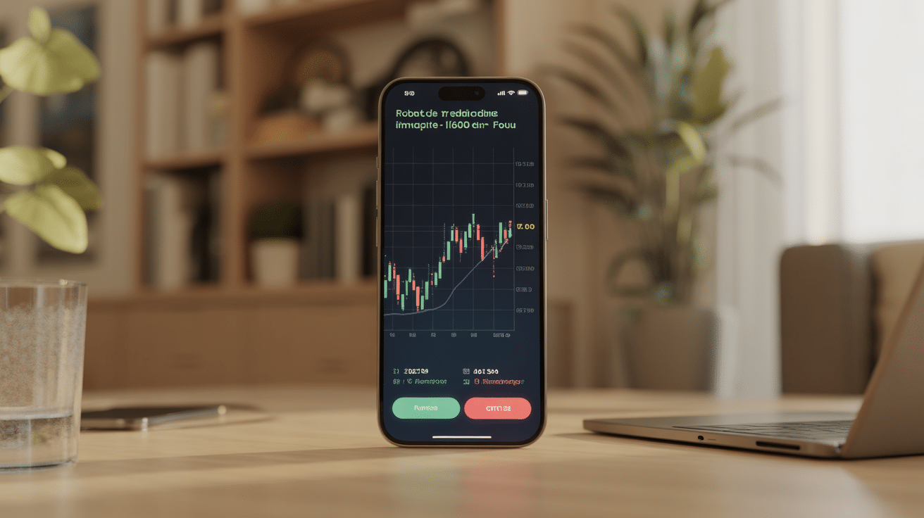 Robot de trading Immediate i600 Folex sur smartphone graphique crypto