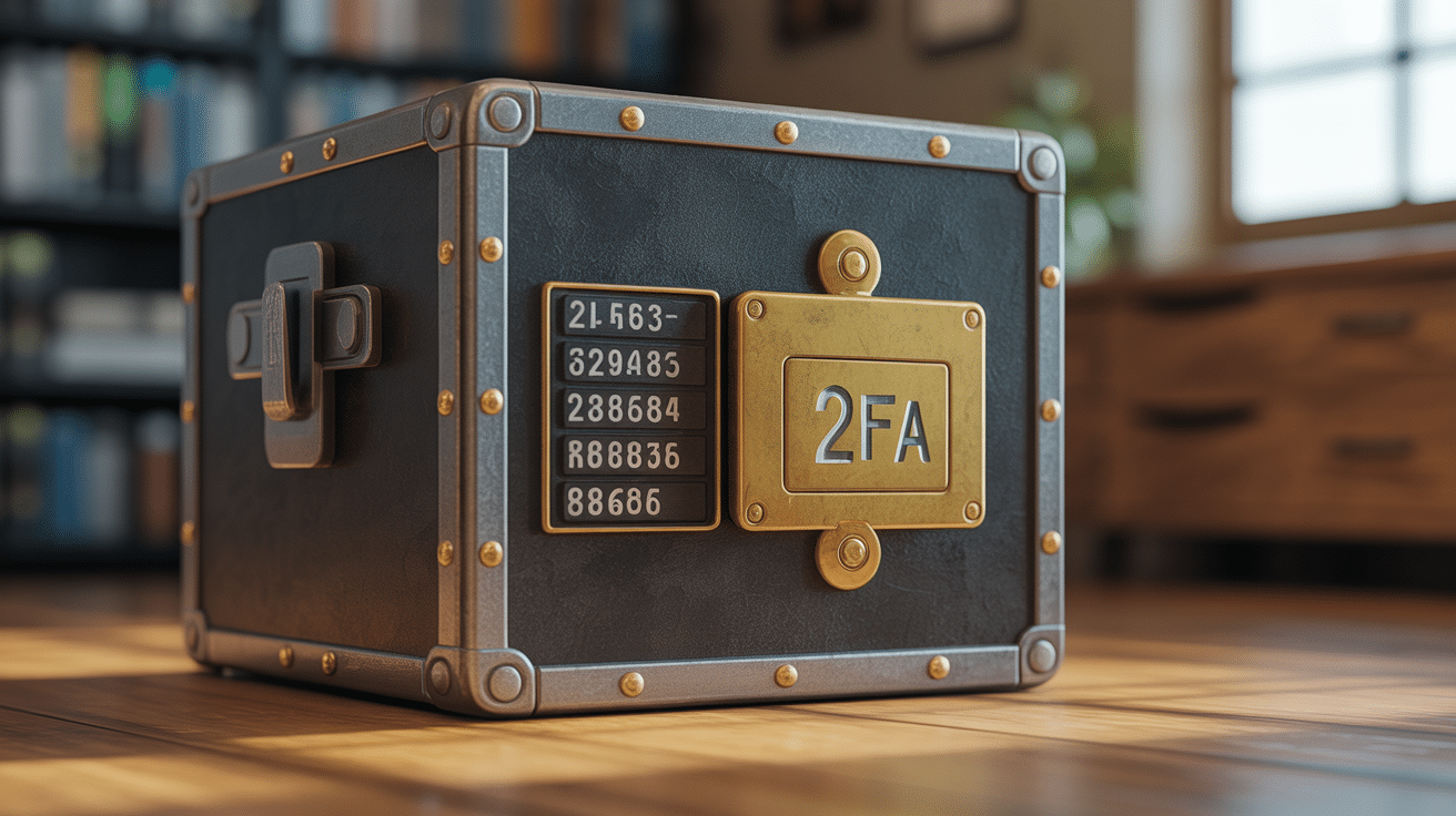 Sécurité trading automatisé illustration coffre fort 2FA