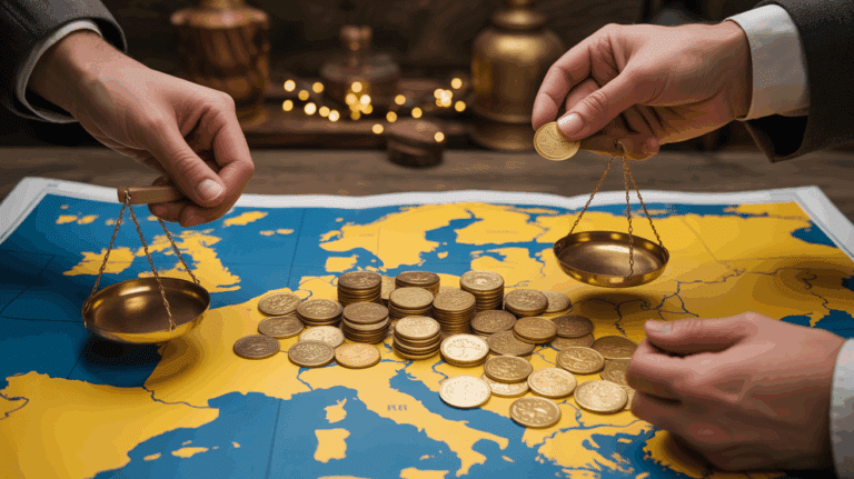 lingots or pieces carte europe illustration