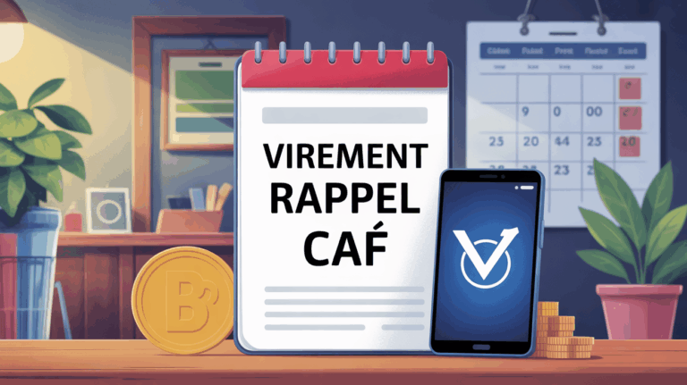 illustration virement rappel caf dossier calendrier smartphone
